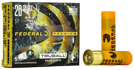 [029465029791] Federal PB209RS Premium Vital-Shok TruBall 20Gauge 3" 3/4oz RifledSlug Shot 5 Per Box/50 Case