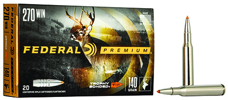 [029465064112] Federal P270TT3 Premium  270Win 140gr Trophy Bonded Tip 20 Per Box/10 Case