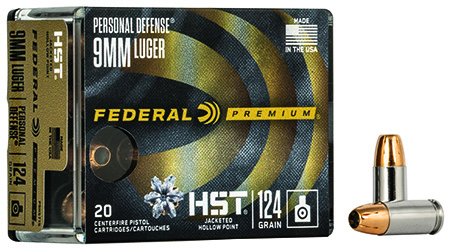 [029465063924] Federal P9HST1S Premium Personal Defense 9mmLuger 124gr HST Jacketed Hollow Point 20 Per Box/10 Case