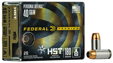 [029465063931] Federal P40HST1S Premium Personal Defense 40S&W 180gr HST Jacketed Hollow Point 20 Per Box/10 Case