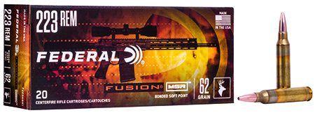 [029465064068] Federal F223MSR1 Fusion MSR 223Rem 62gr Bonded Soft Point 20 Per Box/10 Case
