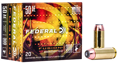 [029465064242] Federal F50AEFS1 Fusion Handgun 50AE 300gr Fusion Soft Point 20 Per Box/10 Case