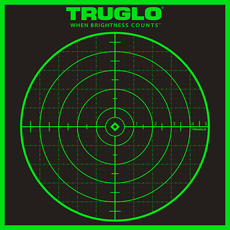 [788130017944] TruGlo TG10A6 Tru-See Grid Self-Adhesive Heavy Paper Black/Green 12"x12" Bullseye 6 Pack