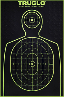 [788130018002] TruGlo TG13A6 Tru-See Handgun Target Self-Adhesive Heavy Paper Black/Green 12"x18" Silhouette 6 Pack