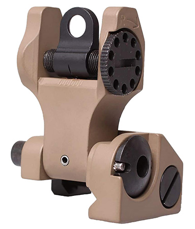 [812699010716] Troy Ind SSIGFBSROFT00 Rear Folding BattleSight Round  Flat Dark Earth Folding for AR-15