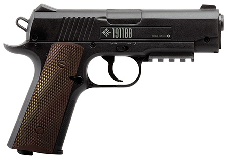 [028478139060] Crosman 40001 1911 Air Pistol CO2 177 20+1 Smooth Bore Barrel, Fixed Front/Fixed Notch Rear Sights, Black Checkered Polymer Grips