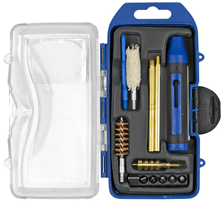 [761903381831] DAC GM45P GunMaster Cleaning Kit 44 Cal  &  45 Cal Pistol/14 Pieces Black/Blue