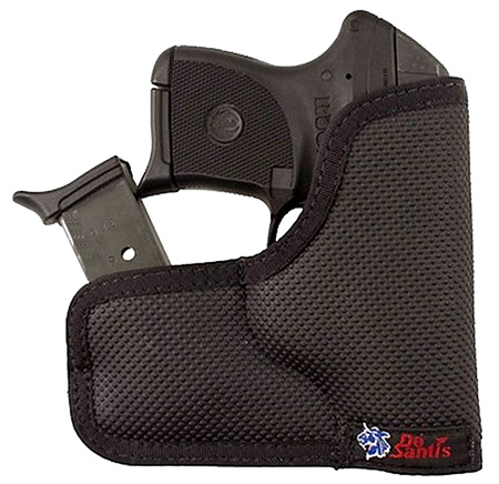 [792695319399] DeSantis Gunhide M33BJG3Z0 Nemesis Ammo Pocket Black Rubberized Fabric Fits Kel-Tec P-3AT/P32 Ambidextrous