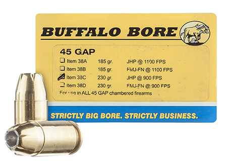 [651815038032] Buffalo Bore Ammunition 38C20 Personal Defense Strictly Business 45GAP 230gr Jacket Hollow Point 20 Per Box/12 Case