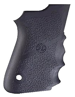 [743108690000] Hogue 69000 Rubber Grip  Black Rubber with Finger Grooves for S&W 6906, Shorty 40, 4013 TSW