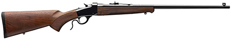 [048702003554] Winchester Guns 524100102 Model 1885 Low Wall Hunter 22 LR 1rd 24" Octagon Barrel Brushed Polish Blued Rec Satin Walnut Fixed Pistol Grip Stock Right Hand (Full Size)