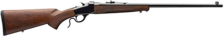 [048702003585] Winchester Repeating Arms 524100186 Model 1885 Low Wall Hunter Full Size 17 WSM 1rd 24" Brushed Polish Blued Octagon Barrel, Brushed Polish Blued Drilled  &  Tapped Steel Receiver, Satin Walnut Fixed Wo