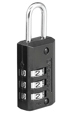 [071649080036] Master Lock 646D Combination Lock  Open With Combination Black Steel