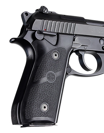 [743108990100] Hogue 99010 Grip Panels  Black Rubber for Taurus PT-92, PT-99