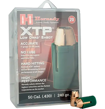 [090255267204] Hornady 6720 XTP  50Cal Sabot XTP Hollow Point 240gr 20 Per Box/10 Case