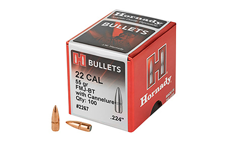 [090255222678] Hornady 2267 Traditional  22 Cal .224 55 gr Full Metal Jacket Boat Tail 100 Per Box/ 40 Case
