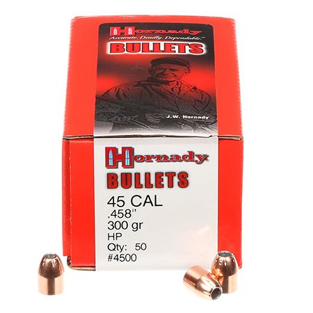[090255245004] Hornady 4500 InterLock  45 Cal .458 300 gr Hollow Point 50 Per Box/ 15 Case