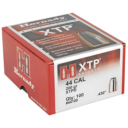[090255244106] Hornady 44100 XTP  44 Cal .430 200 gr Hollow Point 100 Per Box/ 15 Case