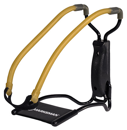 [026785030407] Marksman 3040 Marksman 3040 Folding Slingshot Yellow Classic Band Black Molded Handle