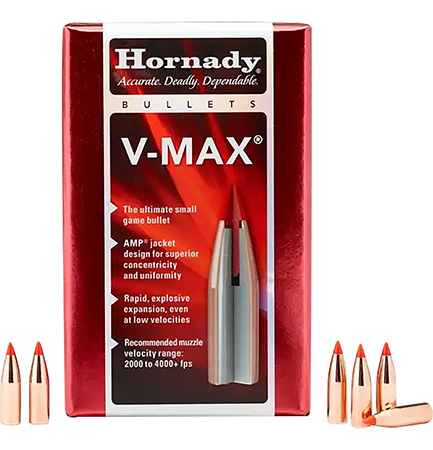 [090255222524] Hornady 22252 V-Max  22 Cal .224 35 gr V Max 100 Per Box/ 40 Case