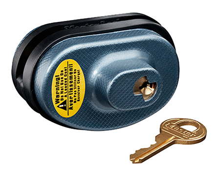 [071649087455] Master Lock 90KADSPT Trigger Guard Lock Keyed Alike Open With Key Blue Steel/Zinc Adjustable Firearm Fit- Universal