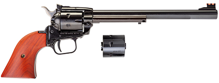 [727962500439] Heritage Mfg RR22MB9AS Rough Rider  22 LR/22 WMR 6 Shot, 9" Black Steel Barrel, Black Zinc Alloy Frame, Black Cylinder Cocobolo Grip, Hammer/Thumb Safety, Exposed Hammer