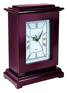 [797053001794] Peace Keeper RGC Tall Gun Clock  Front Panel Entry Mahogany Stain Wood Holds 1 Handgun 13.25" L x 9.50" W x 6.25" D