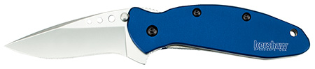 [087171035178] Kershaw 1620NB Scallion  2.40" Folding Drop Point Plain Bead Blasted 420HC SS Blade Navy Blue Anodized Aluminum Handle Includes Pocket Clip