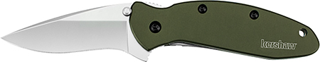 [087171035192] Kershaw 1620OL Scallion  2.40" Folding Drop Point Plain Bead Blasted 420HC SS Blade Olive Drab Anodized Aluminum Handle Includes Pocket Clip