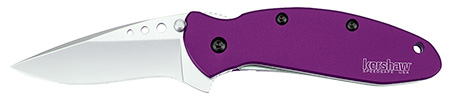 [087171035154] Kershaw 1620PUR Scallion  2.40" Folding Drop Point Plain Bead Blasted 420HC SS Blade Purple Anodized Aluminum Handle Includes Pocket Clip