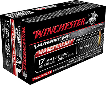 [020892103108] Winchester Ammo S17W25 Varmint HE  17WSM 25gr Polymer Tip 50 Per Box/10 Case