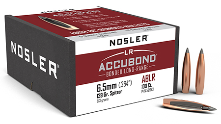 [054041589437] Nosler 58943 AccuBond Long Range 6.5Creedmoor 129gr Spitzer Point 100/Box