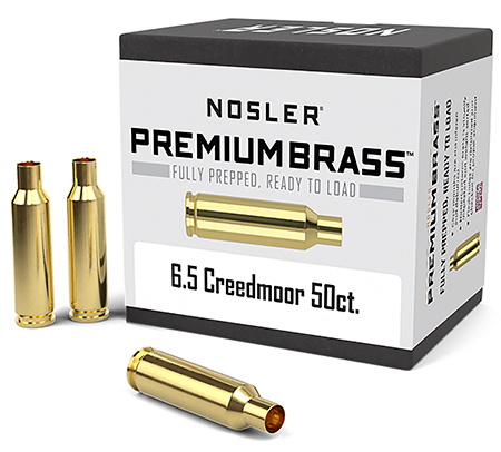[054041448246] Nosler 44824 Premium Brass Unprimed Cases 6.5Creedmoor Rifle Brass 50/Box