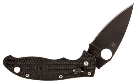 [716104010424] Spyderco C101PBBK2 Manix 2 Lightweight 3.37" Folding Drop Point Plain Black DLC BD1 Steel Blade Black FRCP Handle Includes Pocket Clip