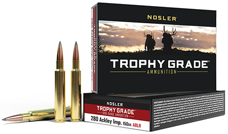 [054041601160] Nosler 60116 Trophy Grade Long-Range 280Ackley Improved 150gr Nosler Spitzer AccuBond Long Range 20 Per Box/10 Case