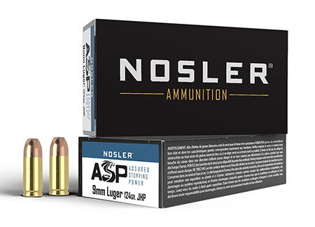 [054041510547] Nosler 51054 Assured Stopping Power Handgun 9mmLuger 124gr Jacketed Hollow Point 50 Per Box/10 Case