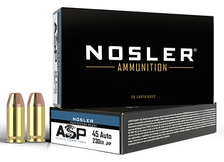 [054041512848] Nosler 51284 Assured Stopping Power Handgun 45ACP 230gr Jacketed Hollow Point 50 Per Box/10 Case