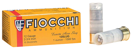 [762344855639] Fiocchi 12FSLUG Aero Extrema 12Gauge 2.75" 1oz RifledSlug Shot 10 Per Box/8 Case