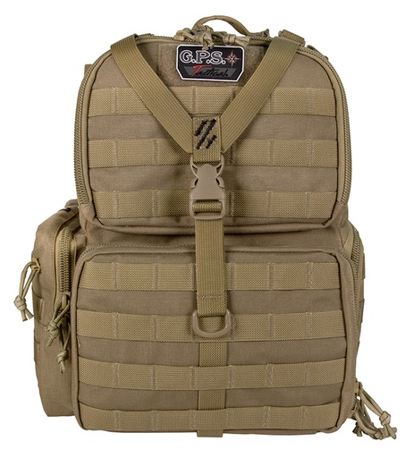 [819763010221] GPS Bags T1612BPT Tactical Range Backpack Tan 1000D Nylon Teflon Coating 3 Handguns