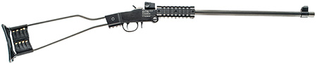 [8053670710290] Chiappa Firearms 500092 Little Badger  Full Size 22 LR 1 Shot, 16.50" Black Cerakote Steel Threaded Barrel, Black Cerakote Quad Picatinny Receiver, Black Cerakote Underfolding Wire Frame Stock, Right