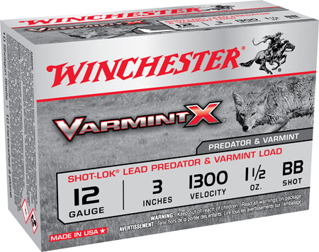 [020892023437] Winchester Ammo X123VBB Varmint X Shot-Lok 12Gauge 3" 1 1/2oz BBShot 10 Per Box/10 Case