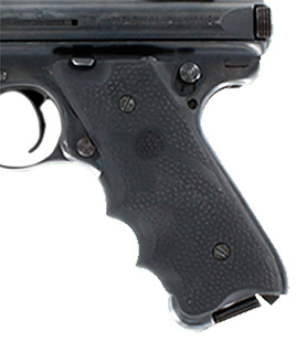 [743108820704] Hogue 82070 Rubber Grip  Black with Finger Grooves  &  Left Hand Thumb Rest for Ruger Mark II, III