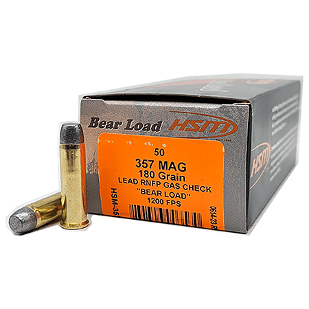 [837306003530] HSM 35718N Bear Load  357 Mag 180 gr Lead Round Nose Flat Point 50 Per Box/10 Case