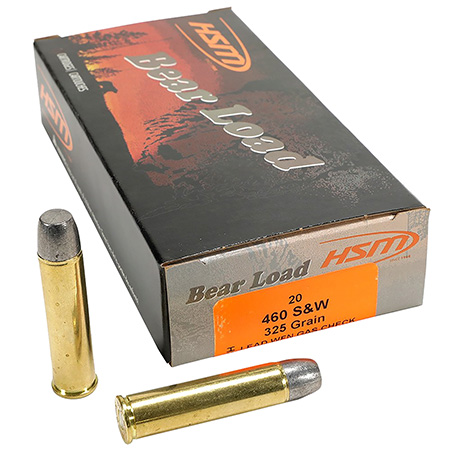 [837306003622] HSM 460SW4N Bear Load  460 S&W Mag 325 gr Wide Flat Nose 20 Per Box/ 25 Case