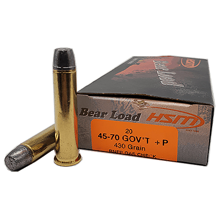 [837306003592] HSM 457012N Bear Load  45-70 Gov 430 gr Round Nose Flat Point 20 Per Box/ 25 Case