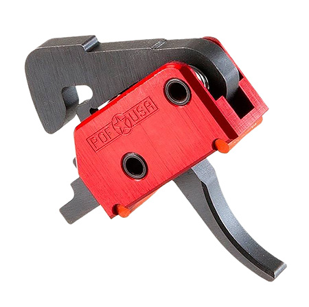 [847313004574] Patriot Ordnance Factory 00457 Drop-In  Single-Stage Curved Trigger with 4.50 lbs Draw Weight  &  Black/Red Finish for AR-Platform