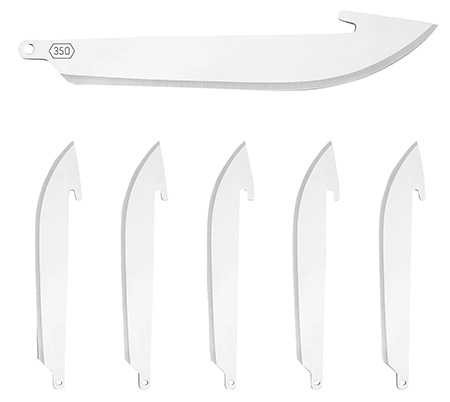 [743404201344] Outdoor Edge RR6 Replacement Blades RazorLite Drop Point 3.50" 420J2 Stainless Steel Blade Silver 6 Blades