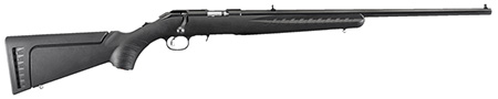 [736676083213] Ruger 8321 American Rimfire Full Size 22 WMR 9+1 22" Satin Blued Steel Barrel  &  Alloy Steel Receiver w/Integral Scope Mount, Black Fixed Synthetic Stoc Right Hand