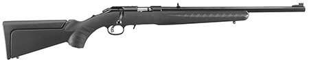 [736676083237] Ruger 8323 American Rimfire Compact Compact 22 WMR 9+1 18" Satin Blued Alloy Steel Barrel, Drilled  &  Tapped Receiver, Black Synthetic Adj LOP Stock, Right Hand
