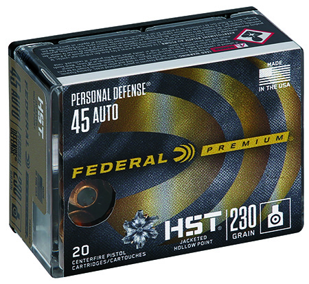 [029465063948] Federal P45HST2S Premium Personal Defense 45ACP 230gr HST Jacketed Hollow Point 20 Per Box/10 Case